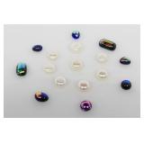 50 ct Titanium Druzy & Pearl Gemstones