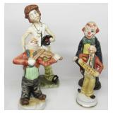 (4) Ceramic Clown Figurines