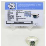 1.7 ct Blue Moissanite Ring