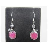 Ruby & Black Moissanite Earrings