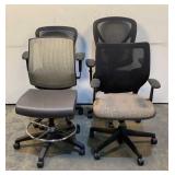 (4) Assorted Rolling Office Chairs