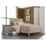 Cresent King White Sleigh Bed