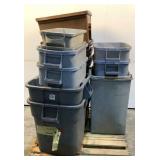 (Approx 13) Assorted Trash Cans