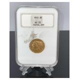 1910 $5 Gold Indian Coin