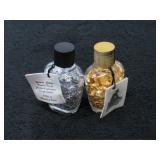 Bottle of Gold Flake and Silver Flake From Brazil-