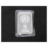5 Troy Oz Silver Bar "International Trade Bar"-