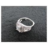 Emerald Cut 2.85ct White Topaz Designer Ring-