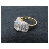 Genuine 4.60ct Sky Blue Topaz Designer Ring-
