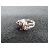 Vintage Style 5.50ct Citrine/Amethyst Rev, Ring-