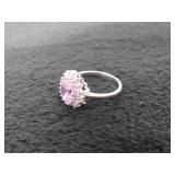 Oval 3.68ct Pink Sapphire Dinner Ring-