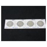 (qty - 4) Barber Half Dollars-