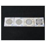 (qty - 4) Walking Liberty Half Dollars-