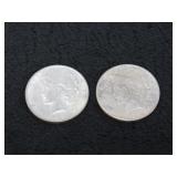 (qty - 2) 1922 Peace Dollars-