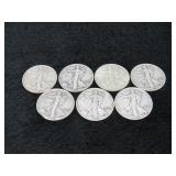(qty - 7) 1943 Walking Liberty Half Dollars-