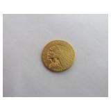 1911 Indian Head $2.50 Gold Quarter Eagle Coin-