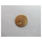 1915 Indian Head $2.50 Gold Quarter Eagle Coin-