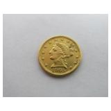 1905 Indian Head $2.50 Gold Quarter Eagle Coin-