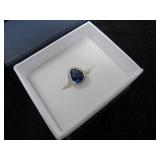 Pear Cut 2.50 ct Sapphire Dinner Ring-