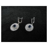 Elegant 6.00 ct Blue-White Sapphire Dangle Earring