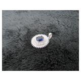 Elegant 5.00 ct Blue-White Sapphire Pendant-
