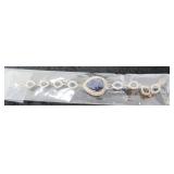Vintage Style 23.60 ct Pear Cut Sapphire Bracelet-