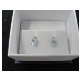 Blue Topaz & Diamond Earrings-