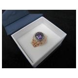 Round 4.50 ct Amethyst Designer Ring-