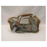 Floral Print Hair-On Traveler Bag-