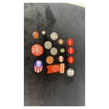 Buttons, Medallions and Half Dollar-