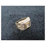 14Kt Gold Chunky Mens Ring-