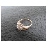 14K Diamond Cluster Ring-