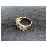 14K Gold Pave Set Diamond Ring-