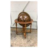 Antique Globe Bar with Rolling Stand-
