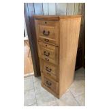 4 Drawer Wooden Filing Cabinet and Contents-