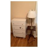 4 Drawer Dresser With End Table and Lamp-