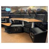 Console Desk w/ 3 Monitor Arms