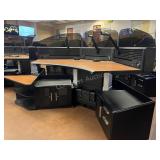 Console Desk w/ 3 Monitor Arms
