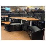 Console Desk w/ 3 Monitor Arms