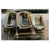 (9) Assorted C-Clamps