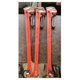 (3) Ridgid 48" Pipe Wrenches