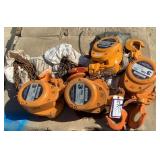 (4) Harrington 3 Ton Chain Hoists
