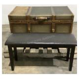 Vintage Trunk & Modern Bench