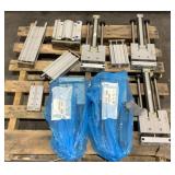 (10) Pneumatic Cylinders With Slides