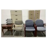 Filing Cabinets, Chairs & Side Table