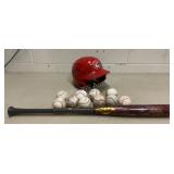 Lookouts Helmet, Baseballs & Bat