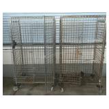 (2) Rolling Metal Wire Cabinets