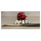 Lookouts Helmet, Baseballs & Bat