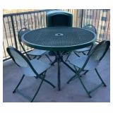 Outdoor Table, Chairs & Trash Receptacle