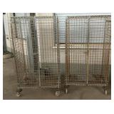 (2) Rolling Metal Wire Cabinets