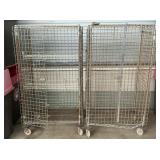 (2) Rolling Metal Wire Cabinets